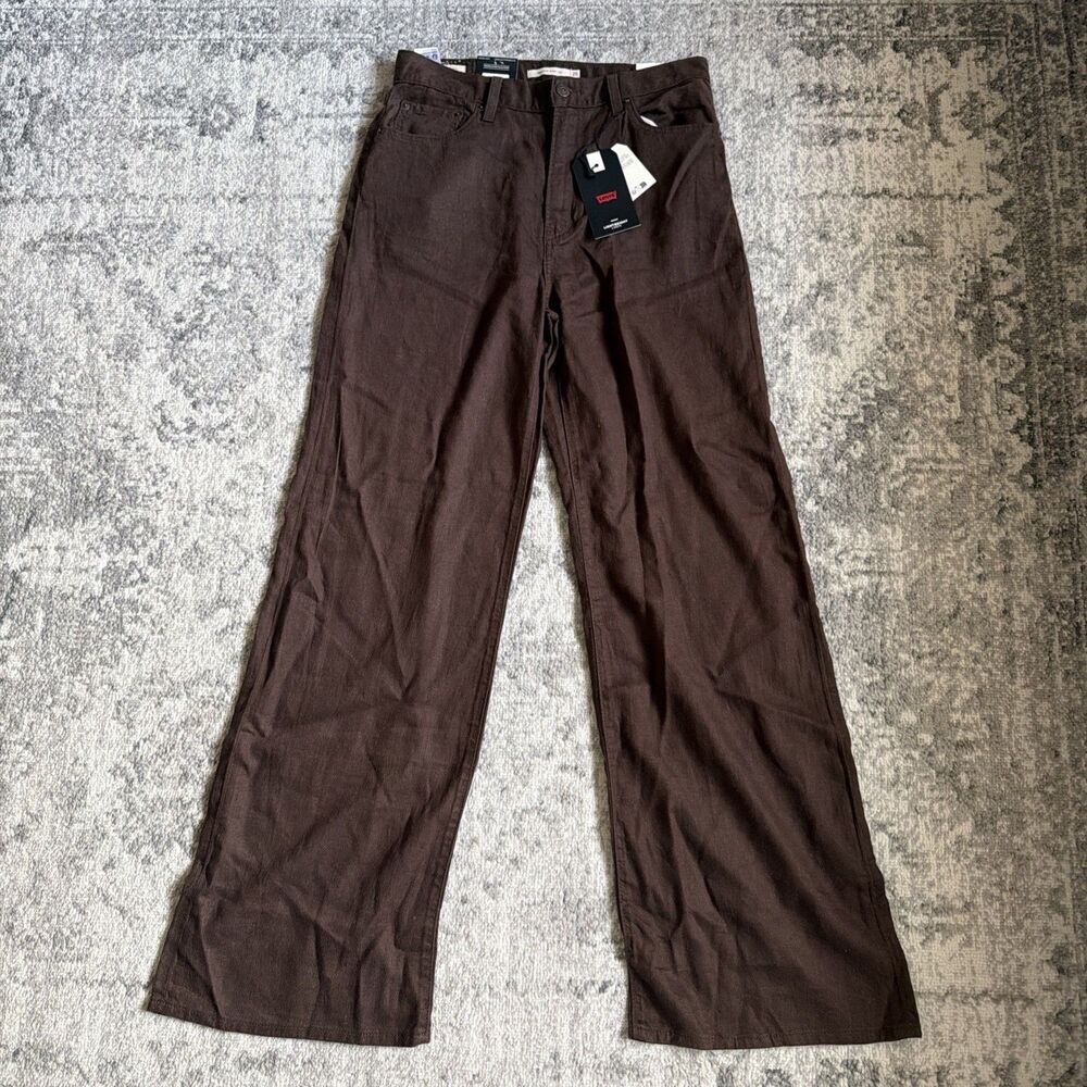 Levi’s Ribcage Wide-Leg Linen Women's Pants Brown 29x32